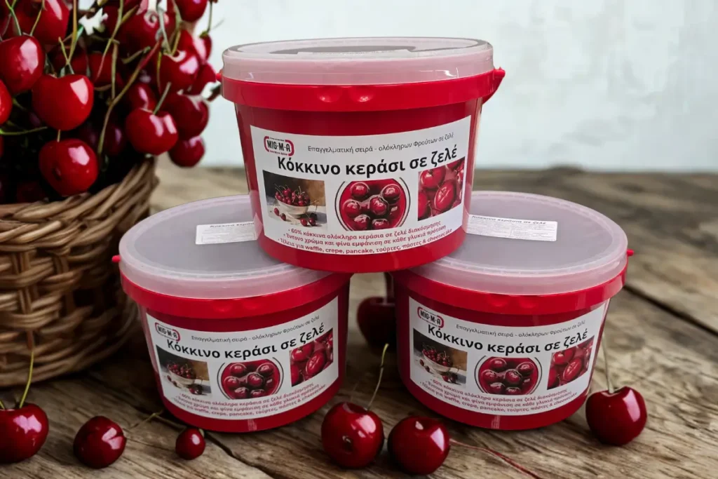 Κόκκινα κεράσια σε ζελέ διακόσμησης x 6 Kg